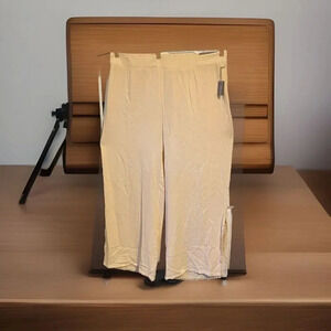 Soft Surroundings Light Tan SummerBreeze LinenBlend WideLeg PullOn Pants 1X New